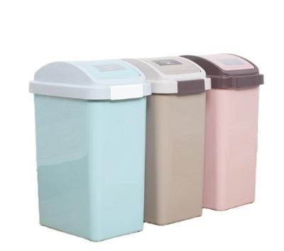 China Round Plastic Kitchen Office Car Press Nordic Trash Bin Waste Bins Trash Can with Lid for sale