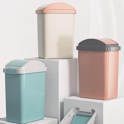 China Office Multi-purpose Plastic Trash can Simple small Kitchen Waste Bin With Lid for sale