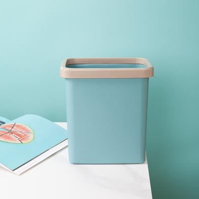 China Wholesale square garbage rubbish bin cheap plastic trash cans for kitchen bathroom office for sale