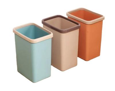 China Hot Sales Plastic Trash Can Waste Bins Lidless Paper Basket Kitchen Rubbish Garbage Can for sale