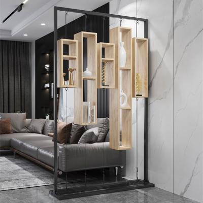 China Art Living Room Metal Light Floor Screen Creative Modern Room Divider Nordic Durable Office Customizable Single Divider Partition for sale