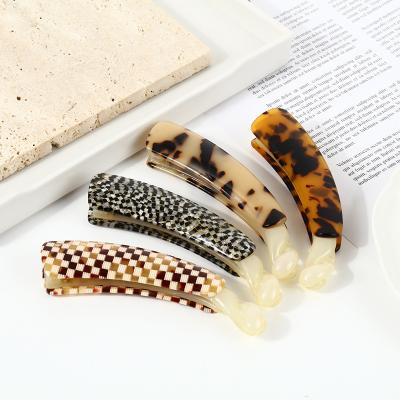 China Hot Sale Vintage Girls Ponytail Tortoiseshell Barrette Hair Holder Clips Acetate Banana Hair Claw for sale