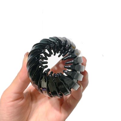 China New Design Hair Tie Extra Large Bird's Nest Extension Ring Clip In Human Hair Acrylic Automatic Scrunchie for sale