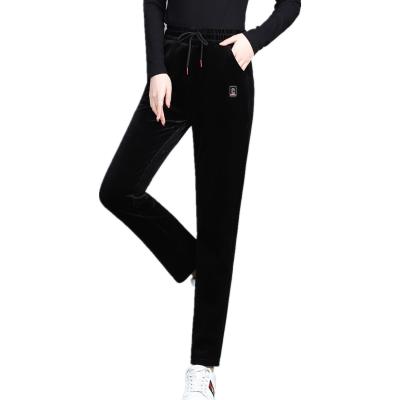 China 2021 Corduroy Long Lasting Solid High Waist Pants Autumn New Striped Chenille Loose Women Pants for sale