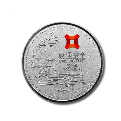 China China Factory OEM Collectible Silver Mirror Finish Metal Souvenir Coin Double Printed Customize Zinc Alloy Challenge Coins for sale