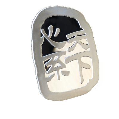 China Custom China Silver Plated Lucky Letter Lapel Pins For Suit Men Hat Metal Pins For Custom Hats With Luxury Clutch Pin Back for sale