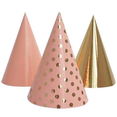 China Wholesale Image EASTTERN 2022 Birthday Paper Party Hat With Hot Stamp Polka Dot Supplies Birthday Celebrations New for sale