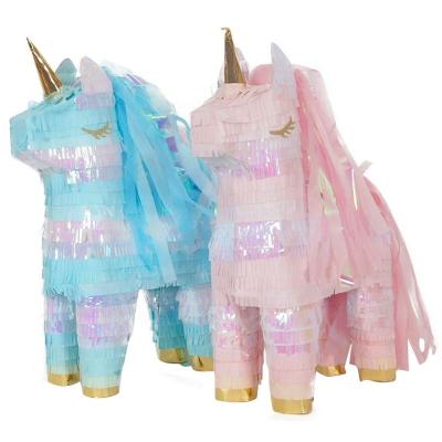 China 2021 Wholesale NEW color 12 inch unicorn paper high quality pinata for birthday or daily decoration supplies for sale