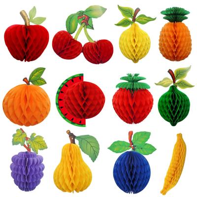 China 2020 Wholesale Colorful Paper Party Decorations Tissue Paper Honeycomb Fruit Paper Decoration For Daily Party for sale