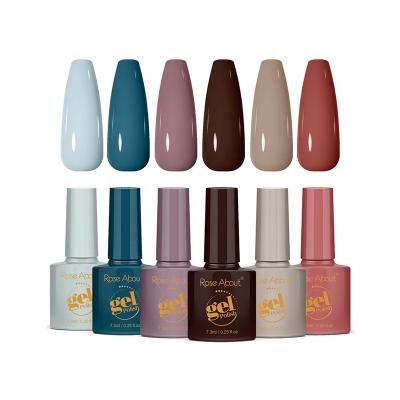 China Nature Resin Rose About Hot Selling 6pcs Gel Polish Set Soak Off Nail Polish High Quality UV Gel for sale