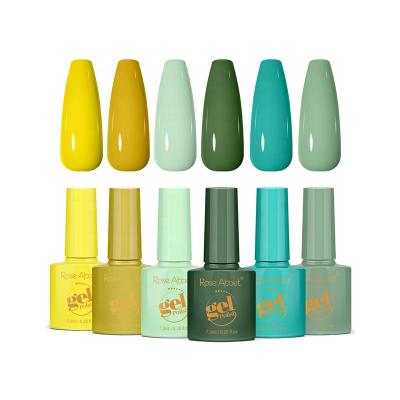 China Free Sample 6pcs Nature Resin Gel Polish UV Gel Nail Lamp Set LED Fashion Colors For Nail Salon for sale