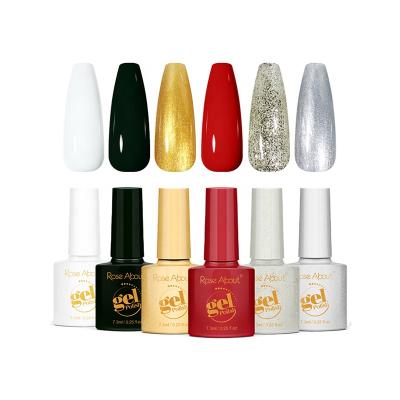 China Rose About 6pcs Long Lasting Gel Polish Set Soak Off Professional UV/LED Nail Supplies UV Gel Nail Polish Kit for sale