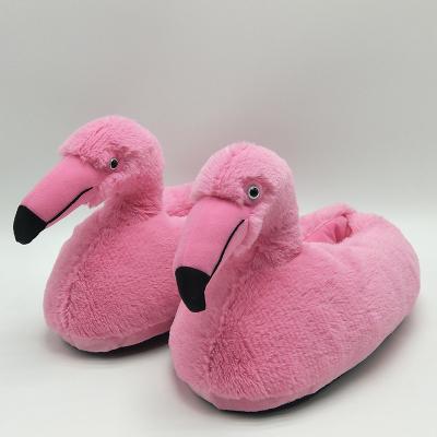 China 2022 fashion trend new style ladies indoor shoes fashion home plush flamingo cartoon flat women fur slippers for sale