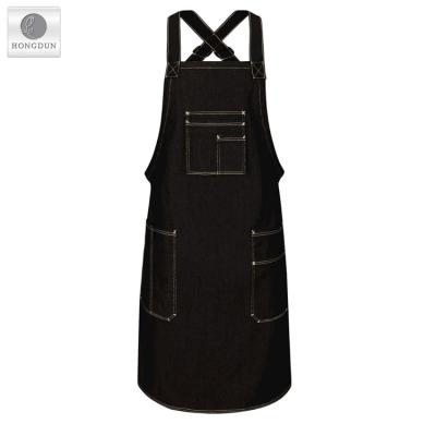 China Anti-Shrink Restaurant Chef Use Long Style Denim Chef Apron for sale