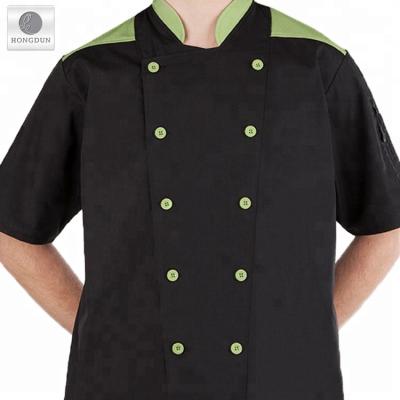 China Chef Uniform Kitchen Jacket Anti - Shrink Short Sleeve Hotel Clothes Food Services Work Wear for sale