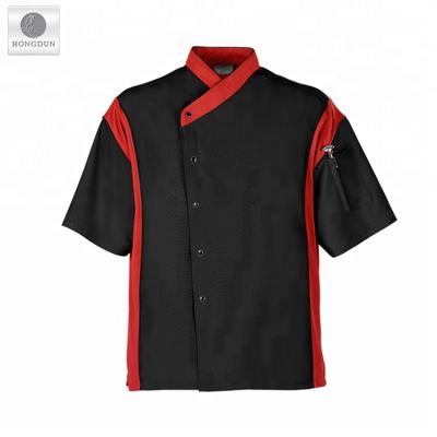 China Cooking Kitchen Uniforms Chef Clothes Anti-Shrink Jacket Chef Coat Unisex Short Sleeve for sale