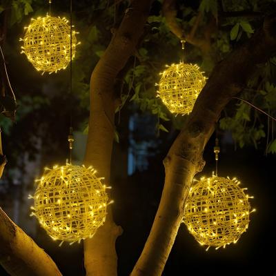 China LED Tree Light Led Rattan Ball Holiday Lights Outdoor Ball Lights Landscape Outdoor Hanging Tree Ball Street Park Lighting for sale