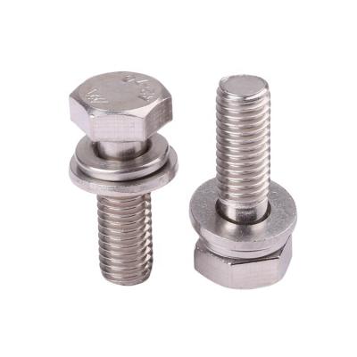 China HEX GB9074.17 M3-M12 stainless steel external hexagonal combination screws bolt with washer attached washers bolts for sale