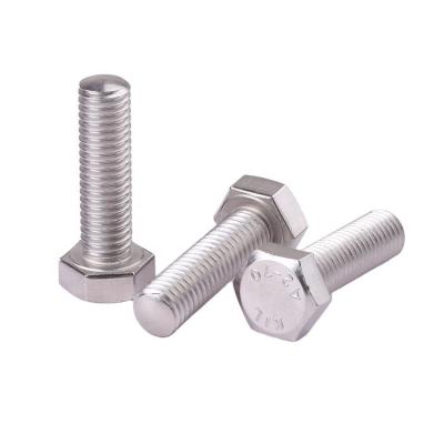 China HEX Factory price fastener din933 ss304 ss316 stainless steel hex head screws for sale