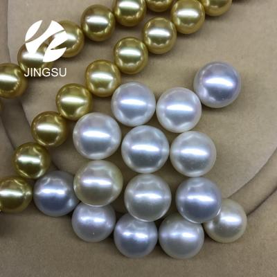 China Jewelry making natural white color undrilled loose south sea pearls in perfect round shape for sale