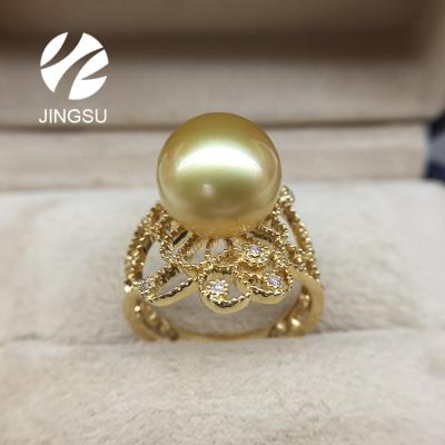 China Elegant Pearl K Gold Rings Designs For Women for sale