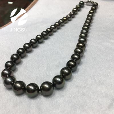 China Vintage Color Traditional Black Tahitian Round Shape Natural High Luster Beads Necklace Jewelry Type for sale