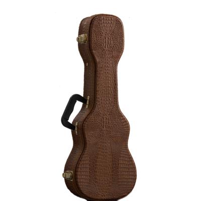 China Crocodile Wooden Soprano Ukulele Hard Case Double Backpack Straps for sale