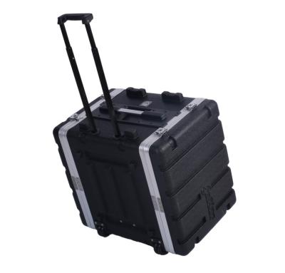 China 8U 19 Inch Rolling Rack Case Durable ABS Rack Amplifier Case for sale