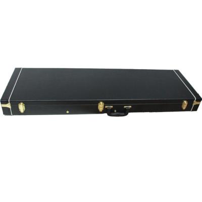 China OEM Electric Guitar Wooden Case Rectangular Shaped Gold Fittings for sale