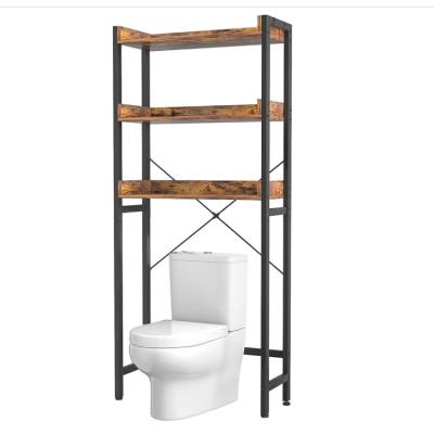 China Best Viable Selling Freestanding 3 Tier Bathroom Organizer Shelf Brown Toilet Rack for sale