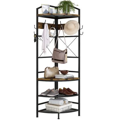 China (Others) Hot Sale Adjustable Coat Shoe Organizer Entryway Hall Tree Shoe Rack Furniture for sale