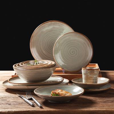 China Viable Porcelain Dinnerware Kitchenware Tableware Set Vajillas Luxury Handcrafted Japanese Style Dinnerware High Quality Ceramic Set for sale