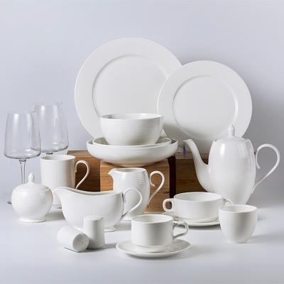 China Viable White Czech Nordic Dinnerware Restaurant Dinnerware Sets White Czech Nordic Dinnerware Fine Wedding Dinner Dish Ceramic Porcelain Tableware for sale