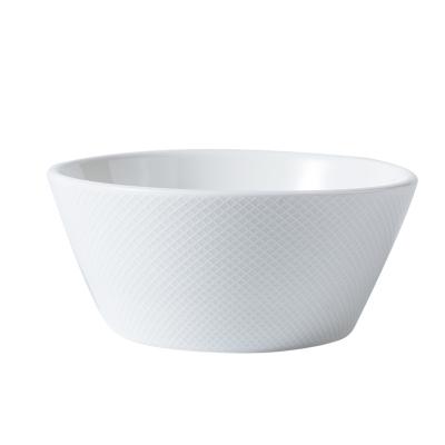 China Japanese Antique Nordic White Porcelain Ceramic Gridding Rice Viable Small Ceramic Soup Bowl For Restaurant for sale