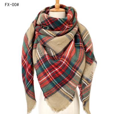 China Long 2021 New Autumn Winter Pashmina Large Double Sided Colorful Shawls Scarf Women for sale