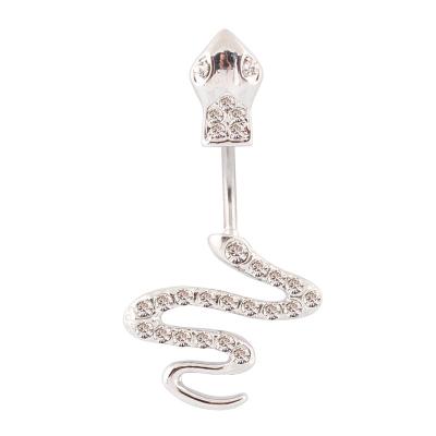 China FASHIONABLE BOOM Hypoallergenic Stainless Steel Belly Button Rings Snake to Form Belly Rings for sale