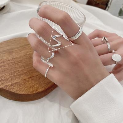 China Punk 925 Silver Non-fading Adjustable Finger Ring High Quality Jewelry Ladies Sterling Silver Rings for sale