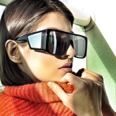 China Steampunk 2021 Big Women's Shades Women's Oversized Sunglasses Women's Goggle Face Mask for sale