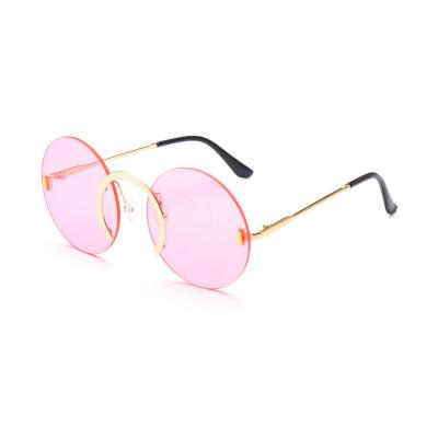 China BOOM 2020 new fashion sunglasses rimless sunglasses round oversized sunglasses women for sale