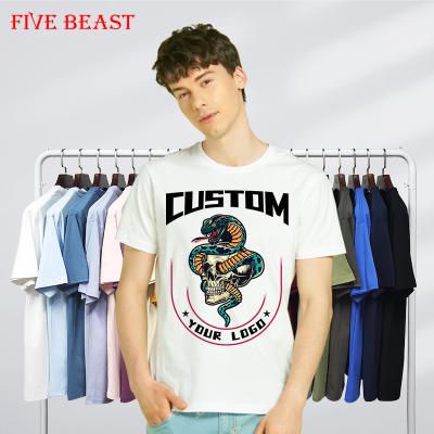 China Factory Direct 100% Cotton Breathable Plus Size Men's Simple Custom T-shirt Printing Logo White Tees for sale