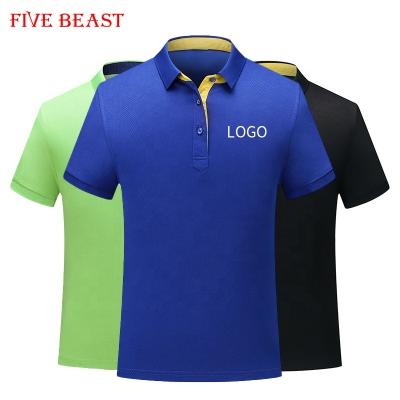 China wholesale plus size golf short quick dry polo sleeve Anti-wrinkle custom logo men's polo shirts for sale