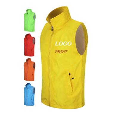 China New design polyester custom promotion uniform men's volunteer print unisex vests and vests logo for sale