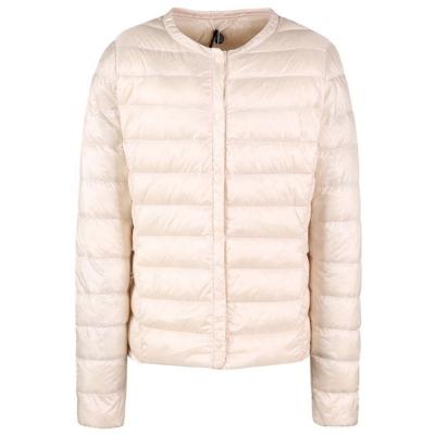 China Anti-wrinkle factory direct collarless duck padded women down feather coats for sale