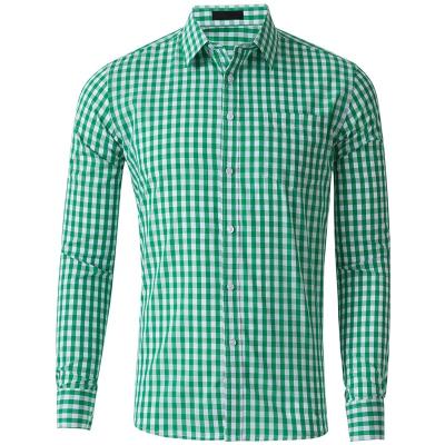 China Plus Size Breathable Stylish Casual Cotton Long Sleeve Grid Over Sized Mens Shirts for sale