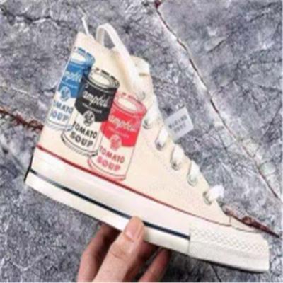 China Fashion trend cheap wholesale new design unisex colorful cartoon printed graffiti canvas shoes for sale