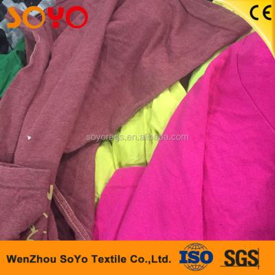 China Strong oil water absorption capacity color blended T-shirt cotton rags used clothing for workshop or boat industrial cleaning use for sale