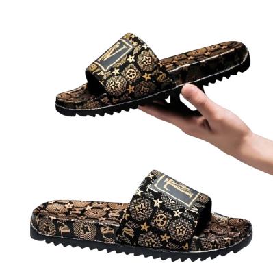 China Cushioning Custom Designer Printed Slides and Slippers Customize Your Own Footwear Pvc Soft Flip Flops Mens Bathroom Beach Bedroom Slippers for sale