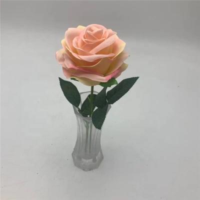 China Fashional wholesale modern home decorative fabric simulation silk roses flower bouquets artificial simple rose flowers small bouquet for sale