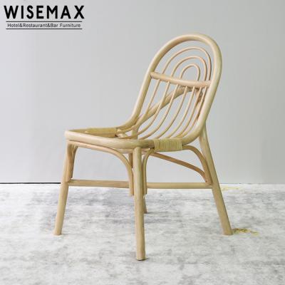 China Indoor Natural Chair Patio Chair Wicker Dining Chairs WISEMAX Rattan Restaurant Furniture Nordic Traditional Minimalist Hotel Garden for sale