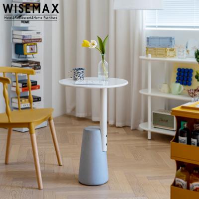 China WISEMAX Metal Furniture Cafe Shop Restaurant Furniture Simple Design Metal Bed Side Table Around Coffee Table Small Sofa End Table for sale